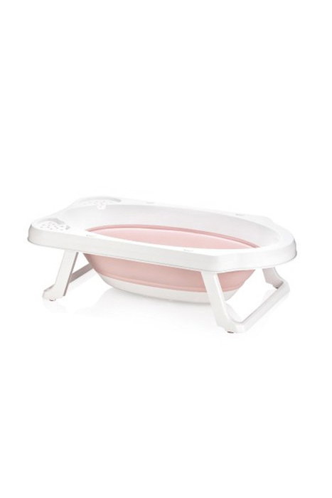 Mijölnir Set de bañera para bebé plegable, Blanco y rosa